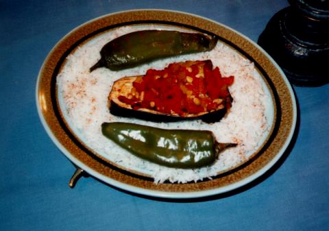 Heavenly Eggplant on a Cloud of Rice